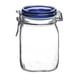 thumbnail image 1 of Tarro de vidrio Bormioli Rocco 1000 ml con tapa azul hermética, 1 of 9
