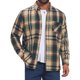 thumbnail image 1 of INSPIRE CHIC Camisa de Franela a Cuadros Casual de Manga Larga Retro de Algodón Cepillado para Hombre S Caqui Verde, 1 of 6