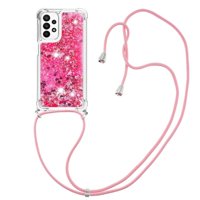 Funda Foxdock Para Samsung Galaxy M23 Con Cuerda Ajustable, Brillo Líquido, Protección Antigolpes Y Lente – Ideal Para Regalo