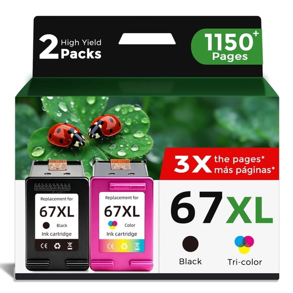Paquete Combo de Cartuchos de Tinta FLYFAR 67XL Negro y Tricolor
