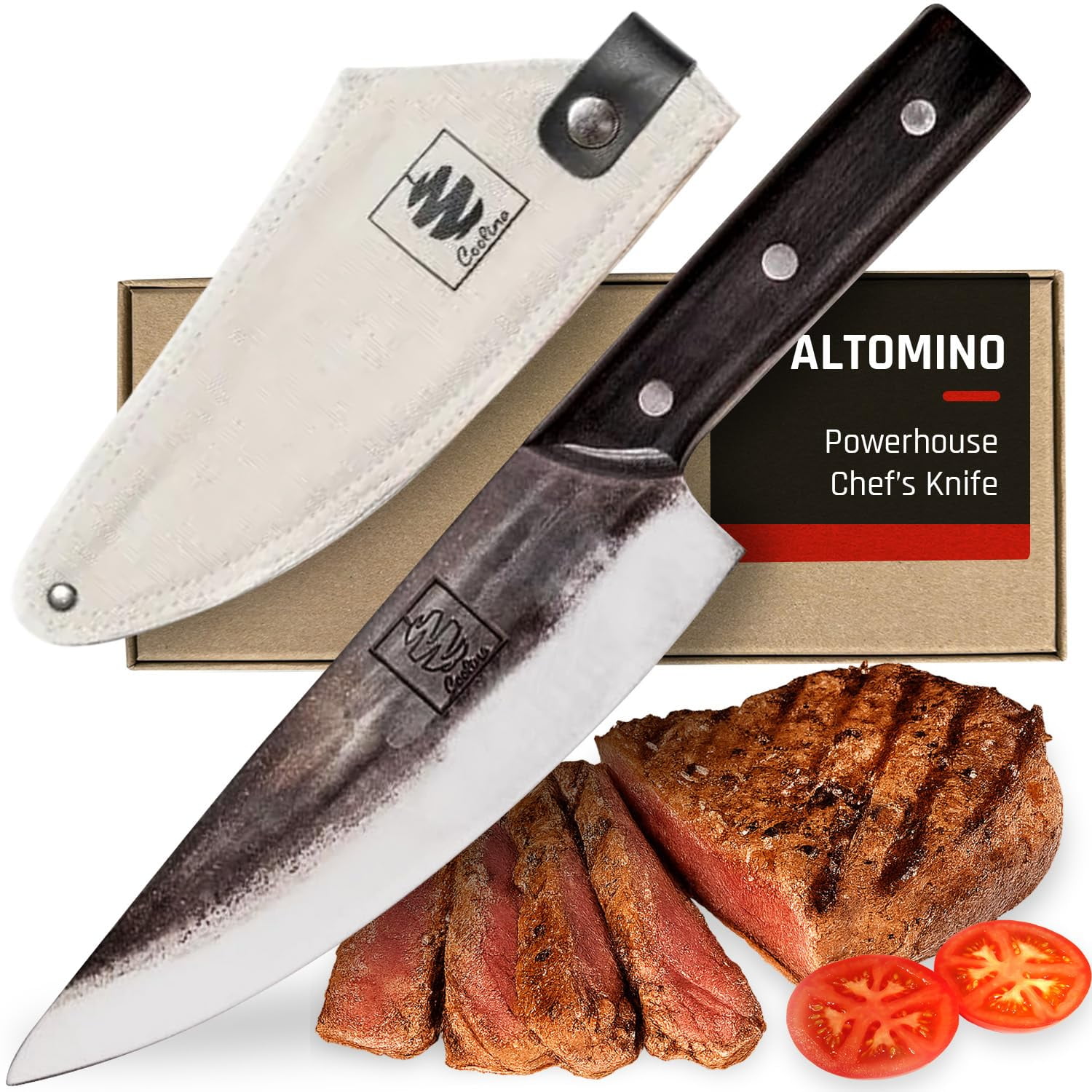 Cuchillo De Chef Coolina Altomino De Acero De Tungsteno De 18 Cm