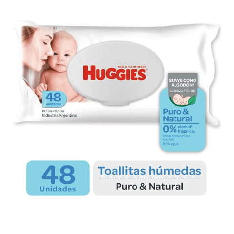 Pack X 9 Paquetes De Toallas Húmedas Huggies Puro Y Natural