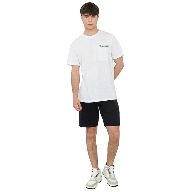 Short Hombre Denim Destroyed Negro Corona
