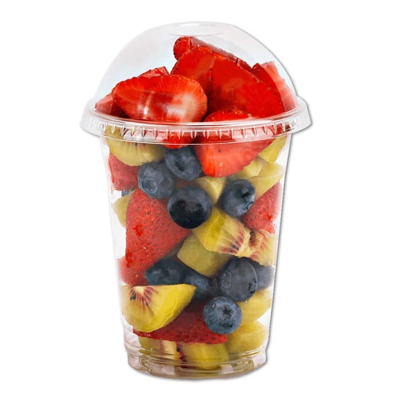 Vasos de plástico Aatriet 350 ml con tapas en forma de cúpula sin orificio (30 juegos)