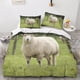 thumbnail image 2 of Juego de funda nórdica de ovejas 3D, juego de ropa de cama decorativo de microfibra y poliéster con lindos animales, funda nórdica con fundas de almohada, cremallera, juego de 3 piezas., 2 of 3