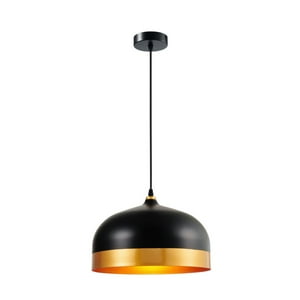 Electricastore - Lámpara Colgante Negra Y Dorado Interior 33Cm Hierro