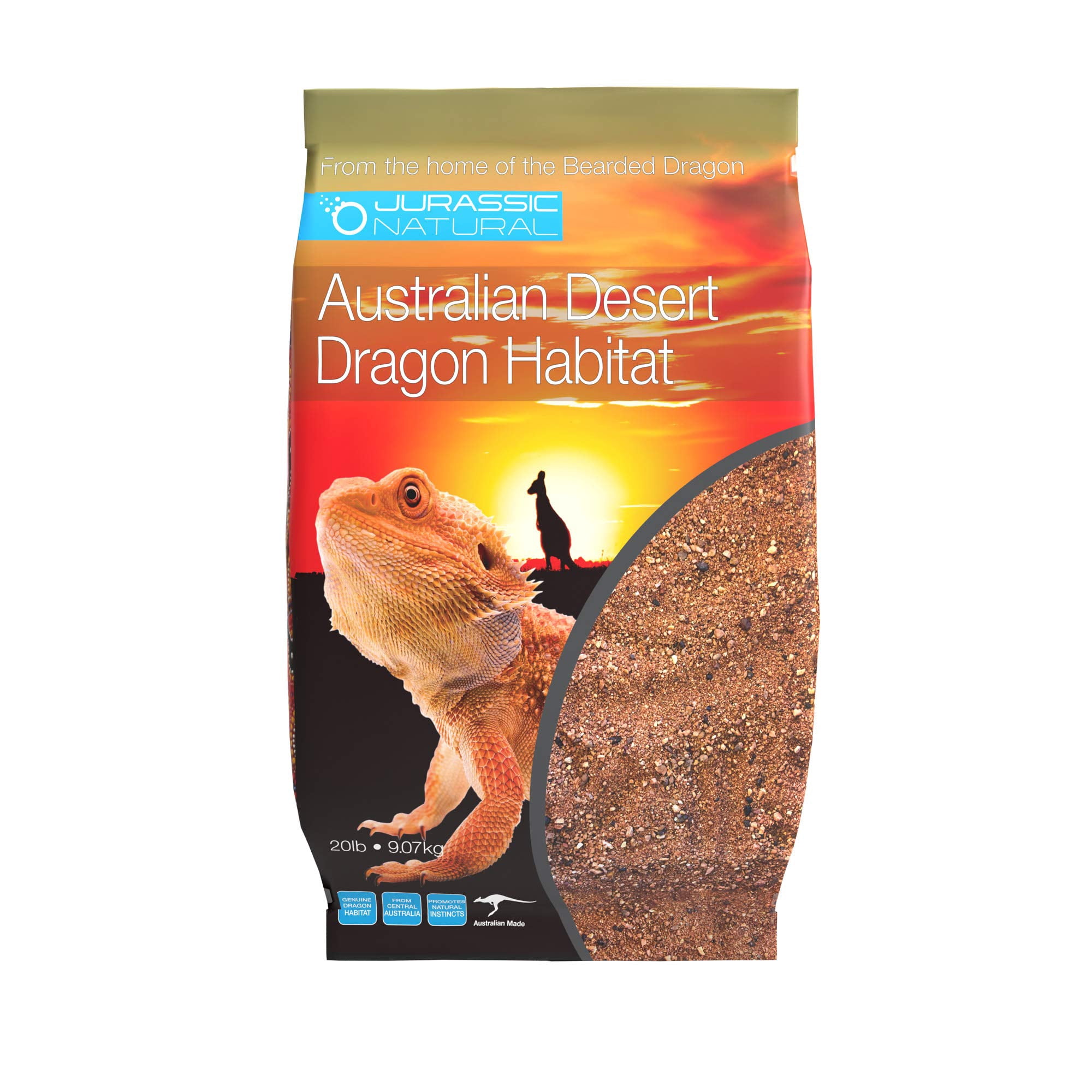 Sustrato de hábitat Jurassic Natural Australian Desert Dragon, 9 kg