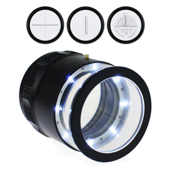 Lupa de aumento 10x con 8 luces LED y escala – Gain Express
