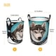 thumbnail image 5 of Husky Siberiano Cesta de lavandería de gran capacidad redonda con asa, bolsa para ropa sucia plegable, almacenamiento para dormitorio, baño y lavadero 44x35 cm, 5 of 6