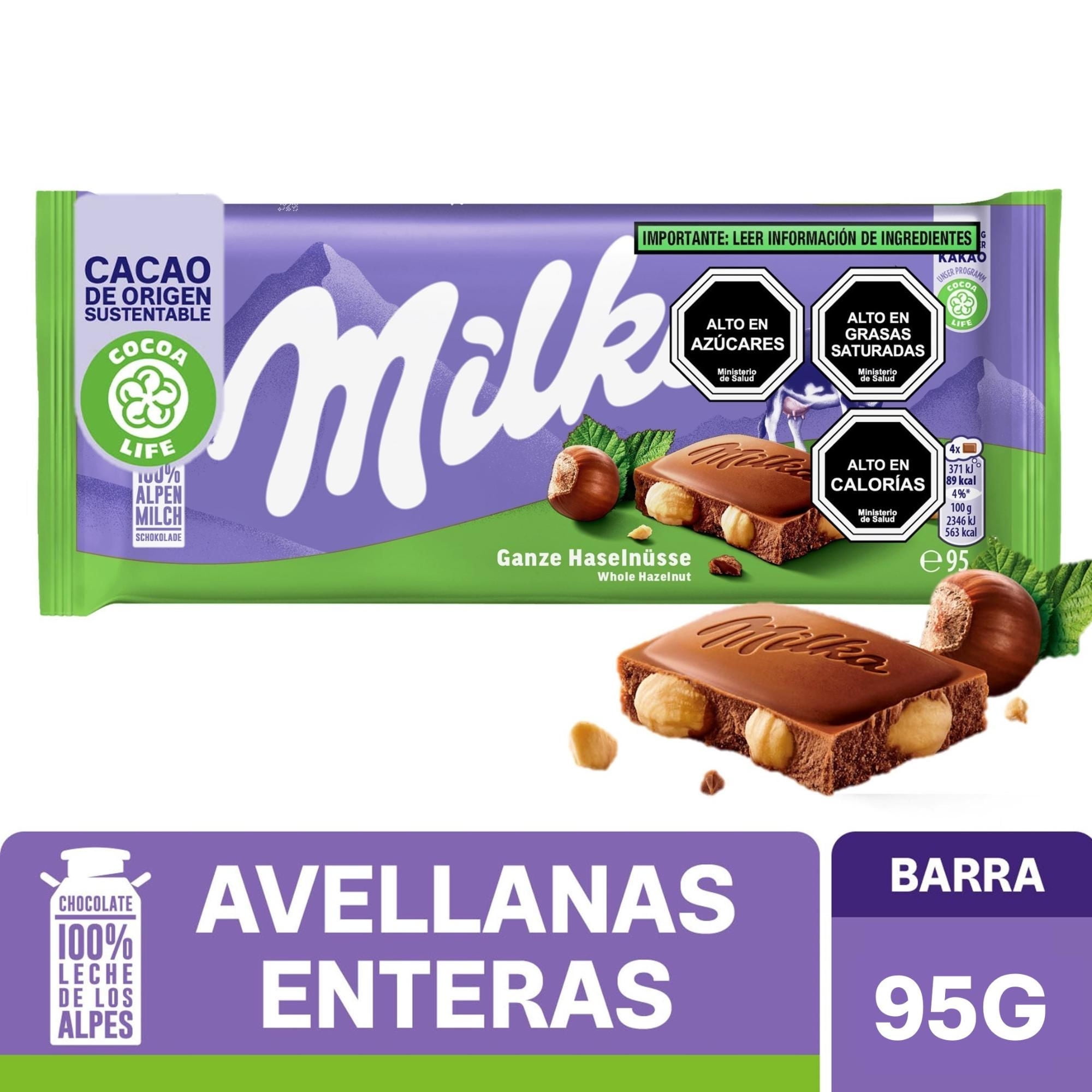 Chocolate De Leche Con Avellanas 95 g Milka