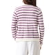 thumbnail image 3 of INSPIRE CHIC Suéter de Punto para Mujer con Botones a Rayas de Manga Larga Cárdigan Casual XL Blanco Púrpura, 3 of 5