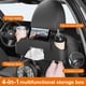 thumbnail image 3 of Asiento trasero del coche Organizadores de taza de bebida multifuncionales extra con organizador de caja de almacenamiento de tejidos y ganchos para la espalda del asiento del coche. Negro, 3 of 3
