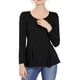thumbnail image 1 of INSPIRE CHIC Blusas de Mujer de Manga Larga con Escote Redondo y Peplum Casual M Negro, 1 of 8