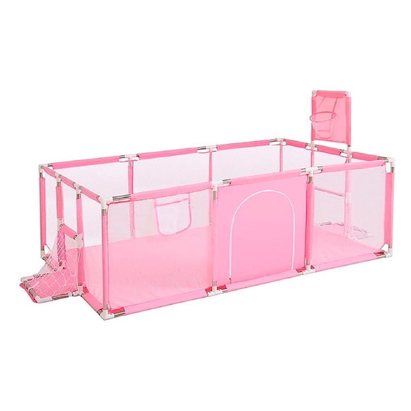 Corral de Seguridad Bebe 180 Cm. Con Aro y Arco + 30 Pelotitas Rosado