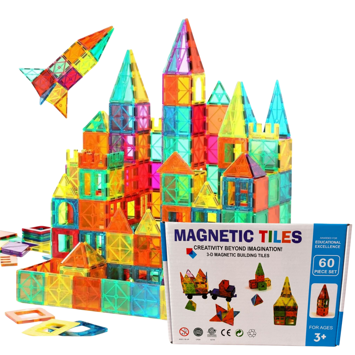 Soloferta - Juego De Bloques Magnéticos 3d Construcción 60pcs
