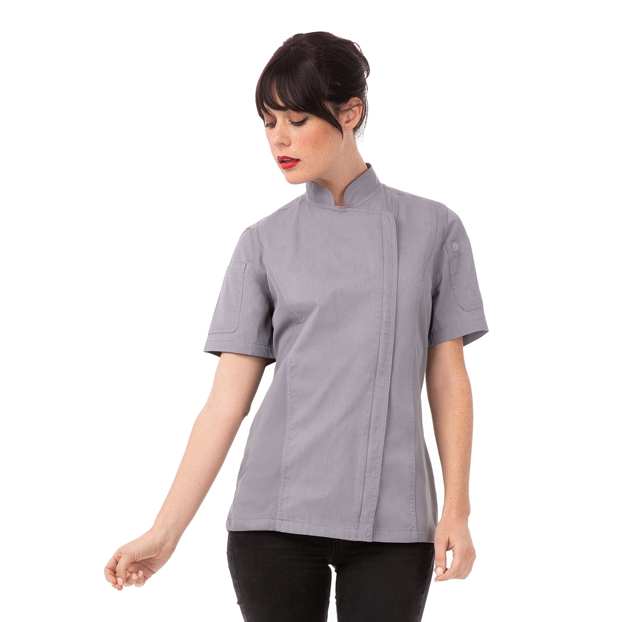 Chaqueta De Chef Chef Works Springfield Para Mujer, Color Gris, Talla Grande