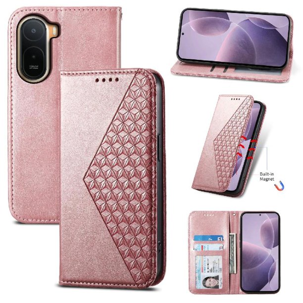 Funda Tipo Billetera para Xiaomi Redmi A7 Pro Cover 2 en 1 Desmontable con Ranuras para Tarjetas y Ventana de Foto, Soporte y Correa de Muñeca Amarillo