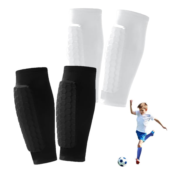 Espinilleras de fútbol UNOSHOW con manga de compresión para pantorrilla, niños y adultos