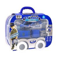 Dblue - Juguete Mini Estación Policía 2 En 1 Con Vehículos Dbg1706