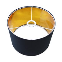 Ioensy - Pantalla De Tela Simple Con Clip En Pantalla De Lámpara De Tambor Para Comedor, Hogar, Hotel, 280 Mm X 200 Mm, Negro