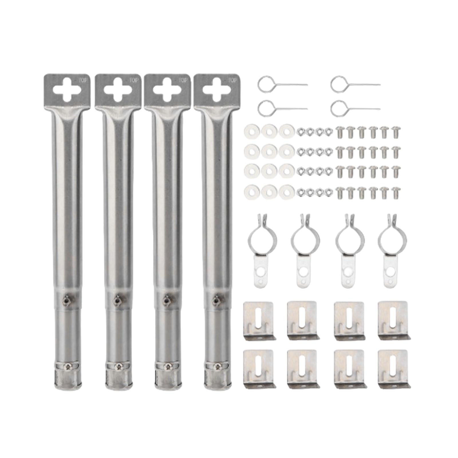 Magideal - 4 Piezas Quemadores De Tubo De Parrilla De Gas Tubos De Quemador De Parrilla Quemadores De Tubo De Parrilla De Gas Para Suministros De Barbacoa, Fácil Estilo B