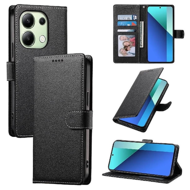 Funda para FOXDOCK Xiaomi Redmi Note 13 4G– Cuero Premium, 3 ranuras para tarjetas, Protección contra impactos