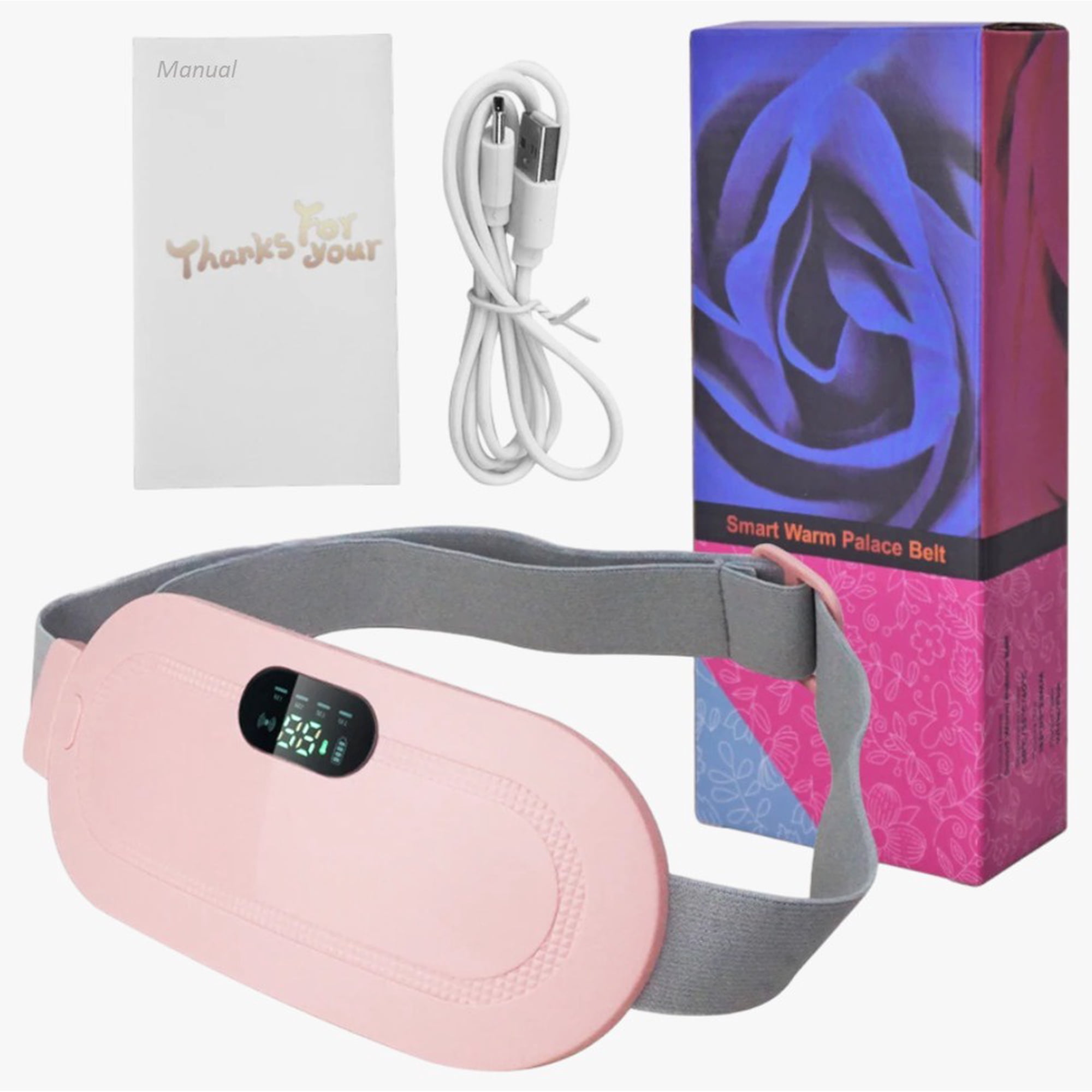 Genérica - Masajeador Vientre Cinturón Cólicos Menstruales Calor Masaje