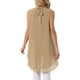 thumbnail image 3 of INSPIRE CHIC Blusas de Mujer de Chifón Cuello Alto Sin Mangas con Lazo en la Espalda Dobladillo Alto Bajo Camisa de Verano Caqui XL, 3 of 6