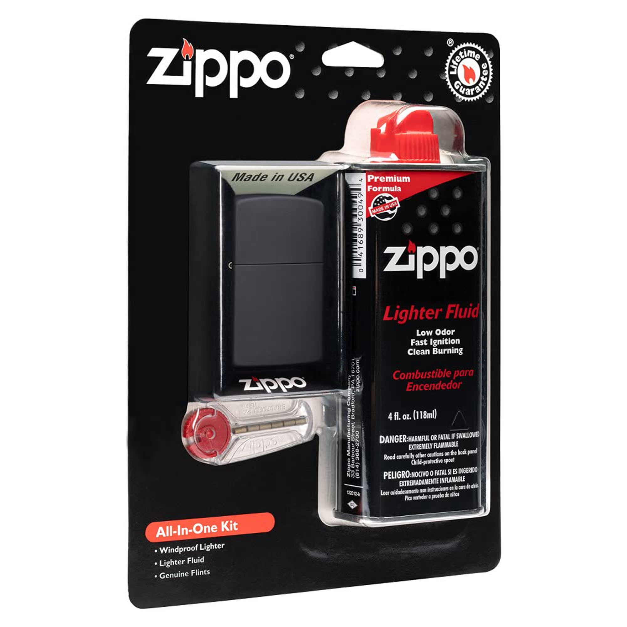 Kit Todo En Uno De Encendedor Zippo A Prueba De Viento Con Líquido Para Encendedores