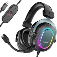 Audífonos Para Juegos Fifine Con Micrófono- Sonido Envolvente 7.1- Usb- Ps4/Ps5- Eq Mode- Rgb- Suaves- Ampligame H6