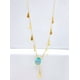 thumbnail image 2 of Collar de Plata 925 con Oro 18K y Piedra Aguamarina, Detalles de Gotitas de Oro 18K, 2 of 2