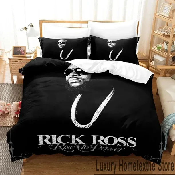 Rapper RICK ROSS Bedding Set Duvet Cover Bed Set Quilt Cover Pillowcase Comforter Size Boys Adult Bedding Bed Sheets