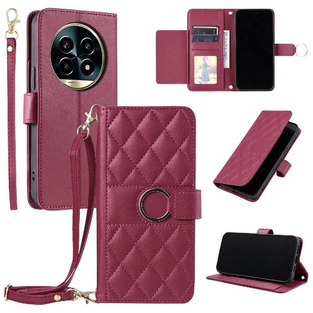 Funda tipo billetera FOXDOCK para Realme 13 Pro Plus – Tapa abatible con correa para mujer