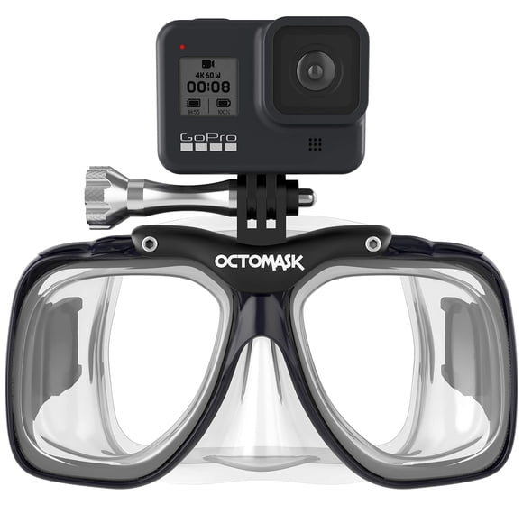 Máscara de buceo OCTOMASK con soporte GoPro y lentes transparentes