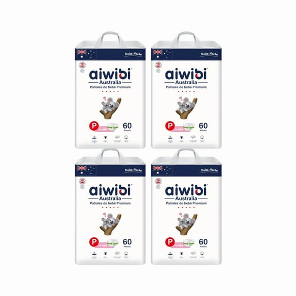 Pack 4 Pañales Aiwibi Dulce Noche Talla P