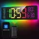 thumbnail image 1 of Reloj de pared EASYERA 16,5 grande digital con sincronización BT y luces RGB, 1 of 9