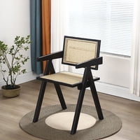 Silla Comedor O Sitial Chandigarh Ratán Madera Negra Venhoouse