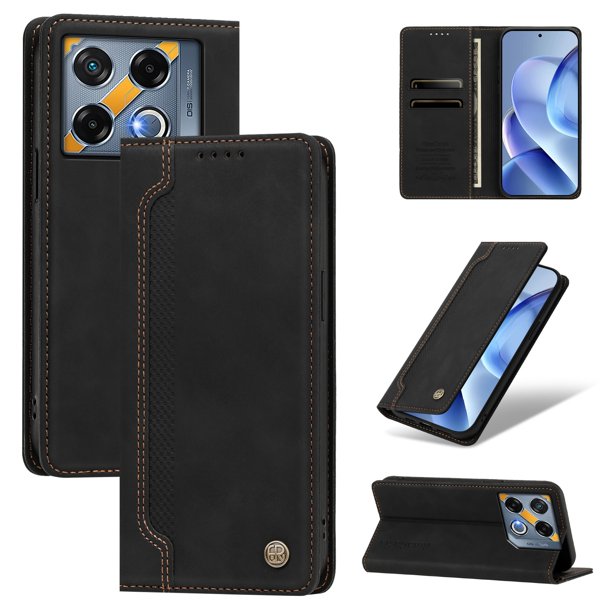 Funda Billetera para Infinix GT 20 Pro 5G Imán y Resistente Negro