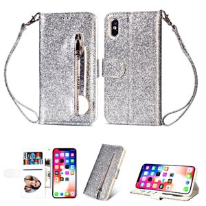 Funda Para Foxdock Elegante Funda Iphone Xs Max Glitter Con Cremallera-Ideal Para El Uso Diario