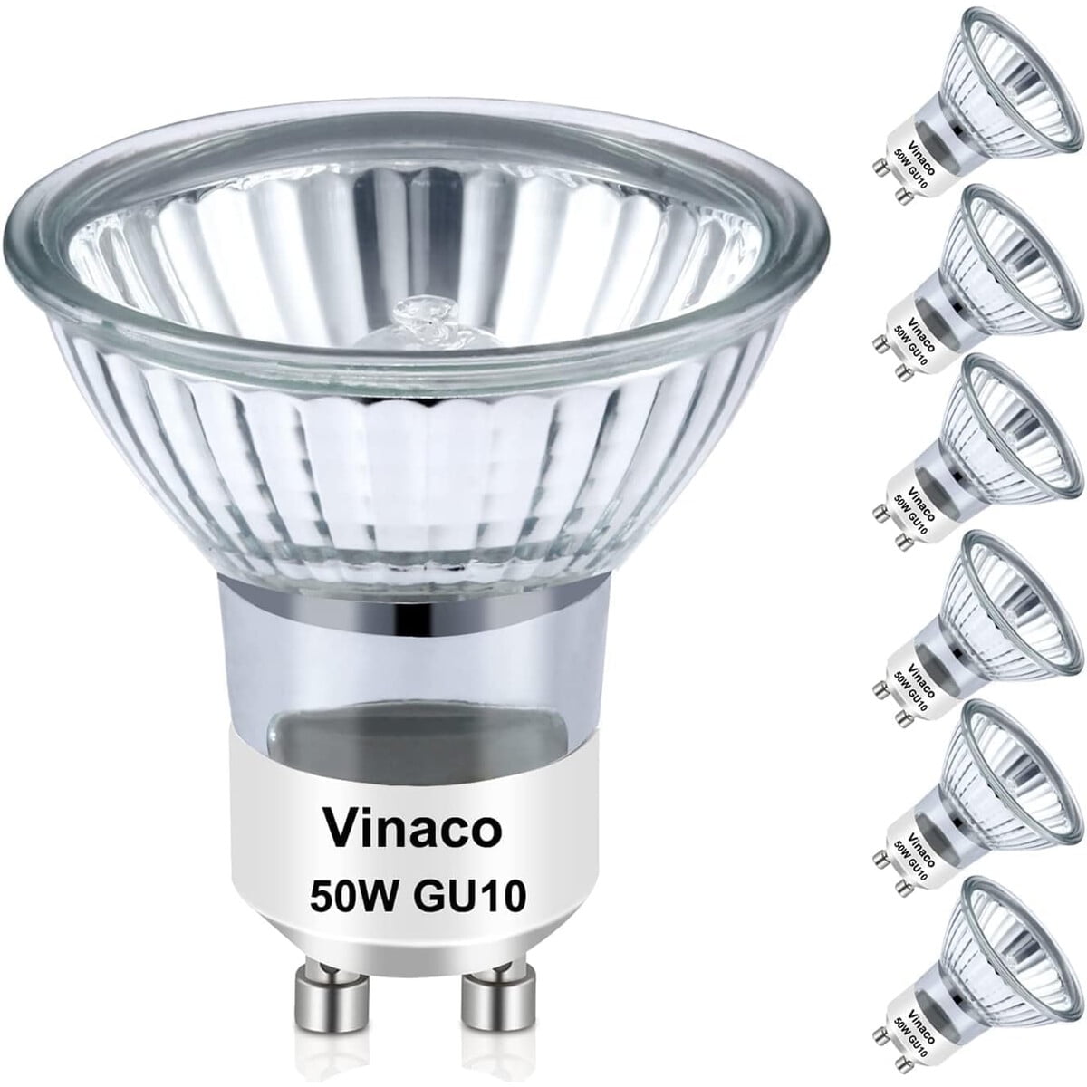 Ampolleta Halagena Vinaco Gu10 50w Regulable 2800k Pack 6