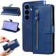 thumbnail image 1 of Funda tipo cartera para Samsung Galaxy S26 con bolsillo con cremallera y ranuras para tarjetas – Función de soporte Azul, 1 of 5