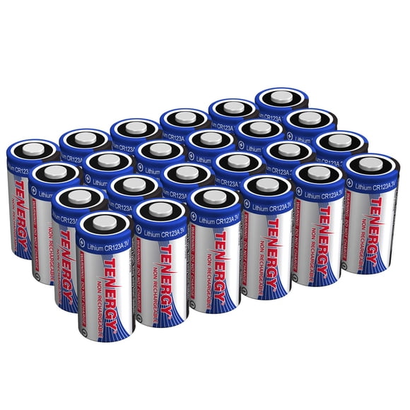 Batería Tenergy CR123A de litio, 3 V, 1500 mAh (paquete de 24)