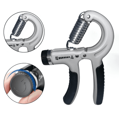 Linea Sport - Hand Grip Ejercitador De Manos Ajustable 5 - 60 Kg Gris