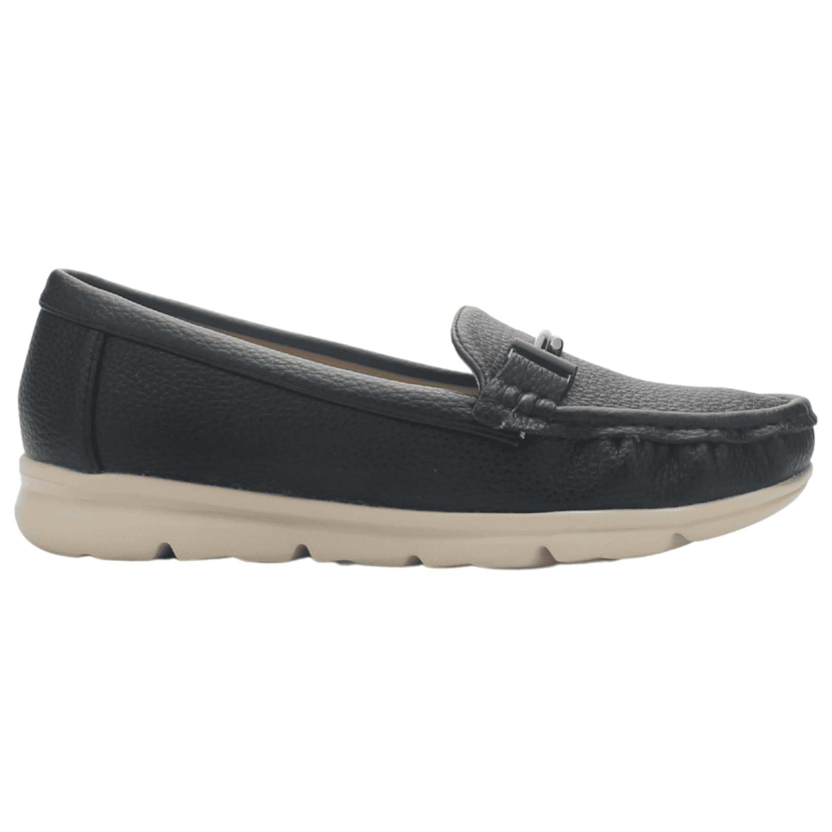 Mocasin De Mujer, Negro Casual Chalada Leve-1