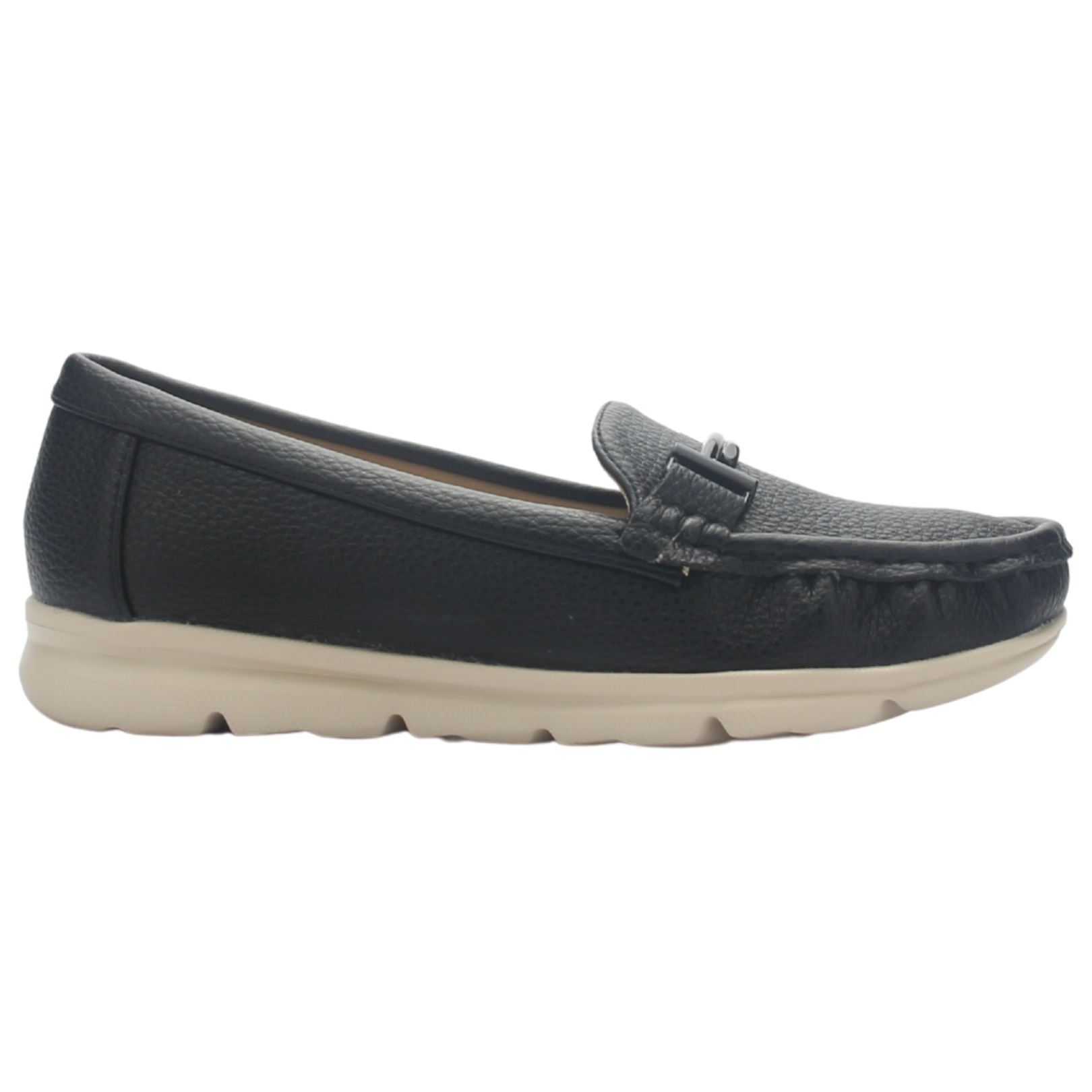 Mocasin De Mujer, Negro Casual Chalada Leve-1