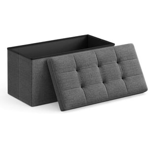 Casa Vinte - Banqueta Baul Almacenaje Tela Gris Tranna