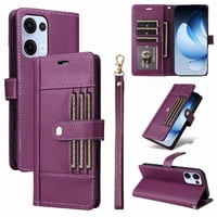 Foxdock Funda Tipo Cartera Para Oppo Reno 13 5G – Cubierta De Cuero Pu Con Múltiples Ranuras, Bolsillo Para Efectivo Y Correa De Muñeca