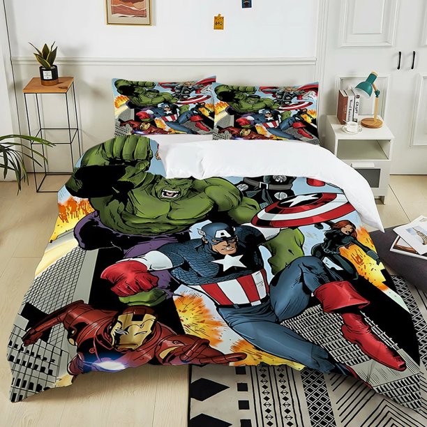 Marvel Avengers Collection Duvet Cover 3D Printed Duvet Cover Boys Bedroom Single Bed Duvet Cover Bedding Set Bedroom Decoration Bed Sheets