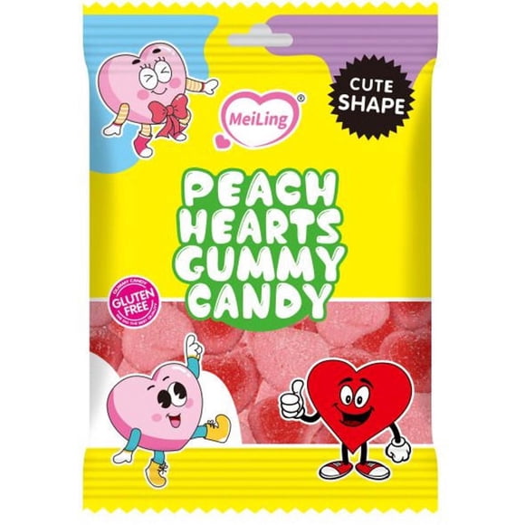 Gomitas de Corazon Sabor Melocoton Marca MeiLing 120gr*Caja