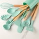 thumbnail image 1 of 12pcs, Silicone Utensil Set, Khaki Kitchen Utensil Set With Wooden Handle, Safety Cooking Utensils Set, Non-Stick Kitchen Tools Set, Washable Modern Cookware, Kitchen Stuff, Kitchen Gadgets, 1 of 5